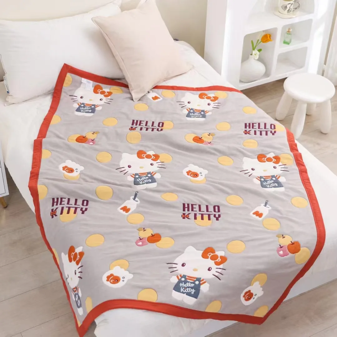 Новый Sanrio kt Cat, кобрендовый десятислойный пакет, многофункциональное одеяло, одеяло для кондиционирования воздуха, одеяло, одеяло из мультфильма