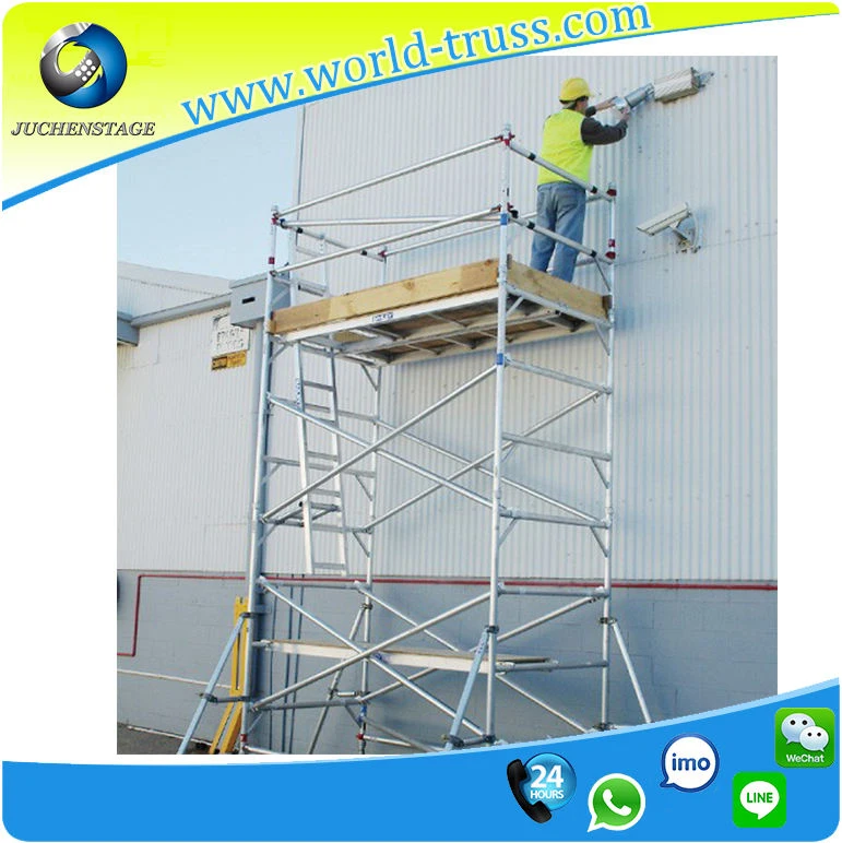 1500KG Loading Capacity Mobile Frame Brace Ladders Aluminum Scaffold Stairs Construction Scaffolding With Boards