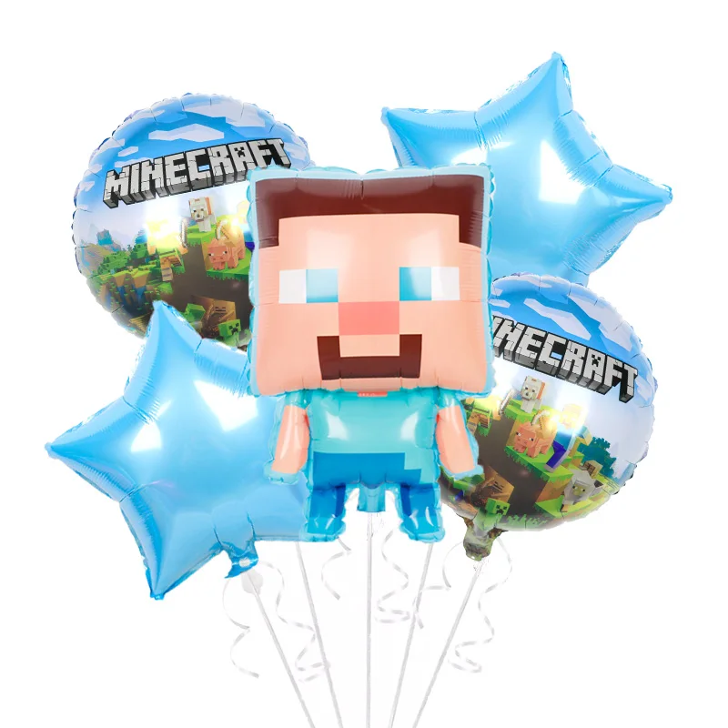 Pixel мир мультфильм коробка алюминий воздушный шарик из фольги в форме комплекты для мальчиков игра Декорации для вечеринок детские игрушки Happy для вечеринок по случаю Дня рождения