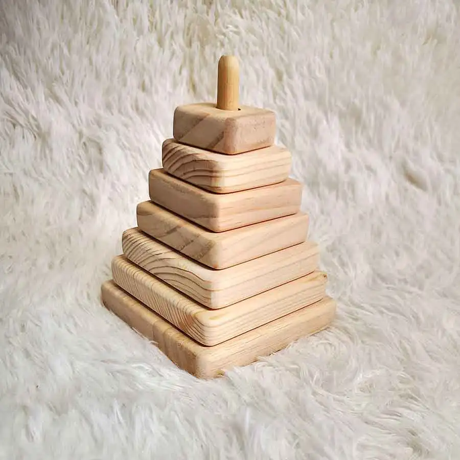 
Wooden Stacking Toy for Toddlers Montessori Education Game Montessori Wood Pyramid Toys 