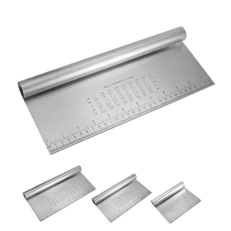 6' 8' 9' 10' 12' Dough Bench Scraper with Measuring Scale for Cake Pizza Cutter - Pastry Bread Separator Scale Knife