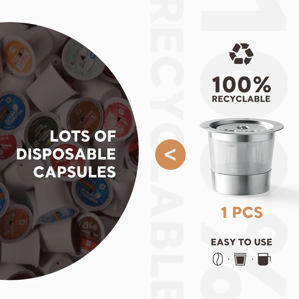 Reusable K Cups For Keurig Reusable Coffee Pods Filter 2 Pack Refillable Single K CUP for Keurig MATERIAL FOR LONGER LIFETIME