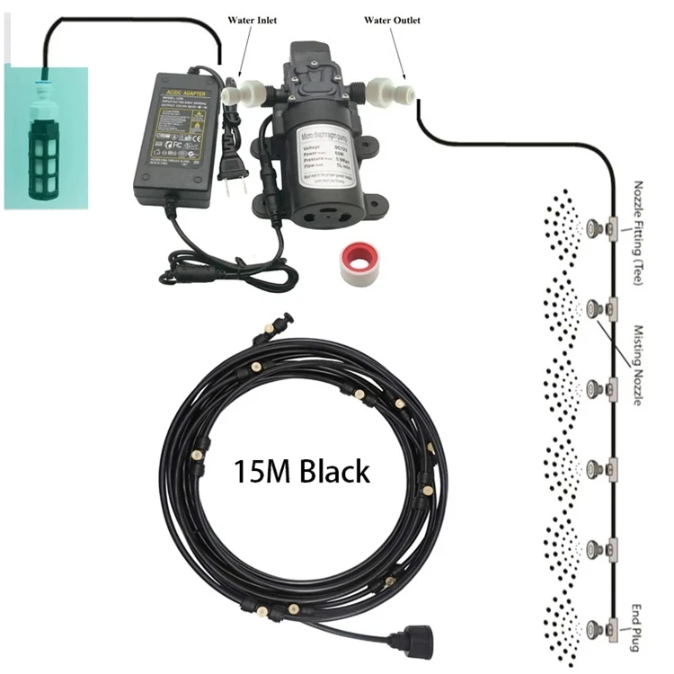 Watering & Irrigation Garden Misting Fan Ring with Diaphragm Pump