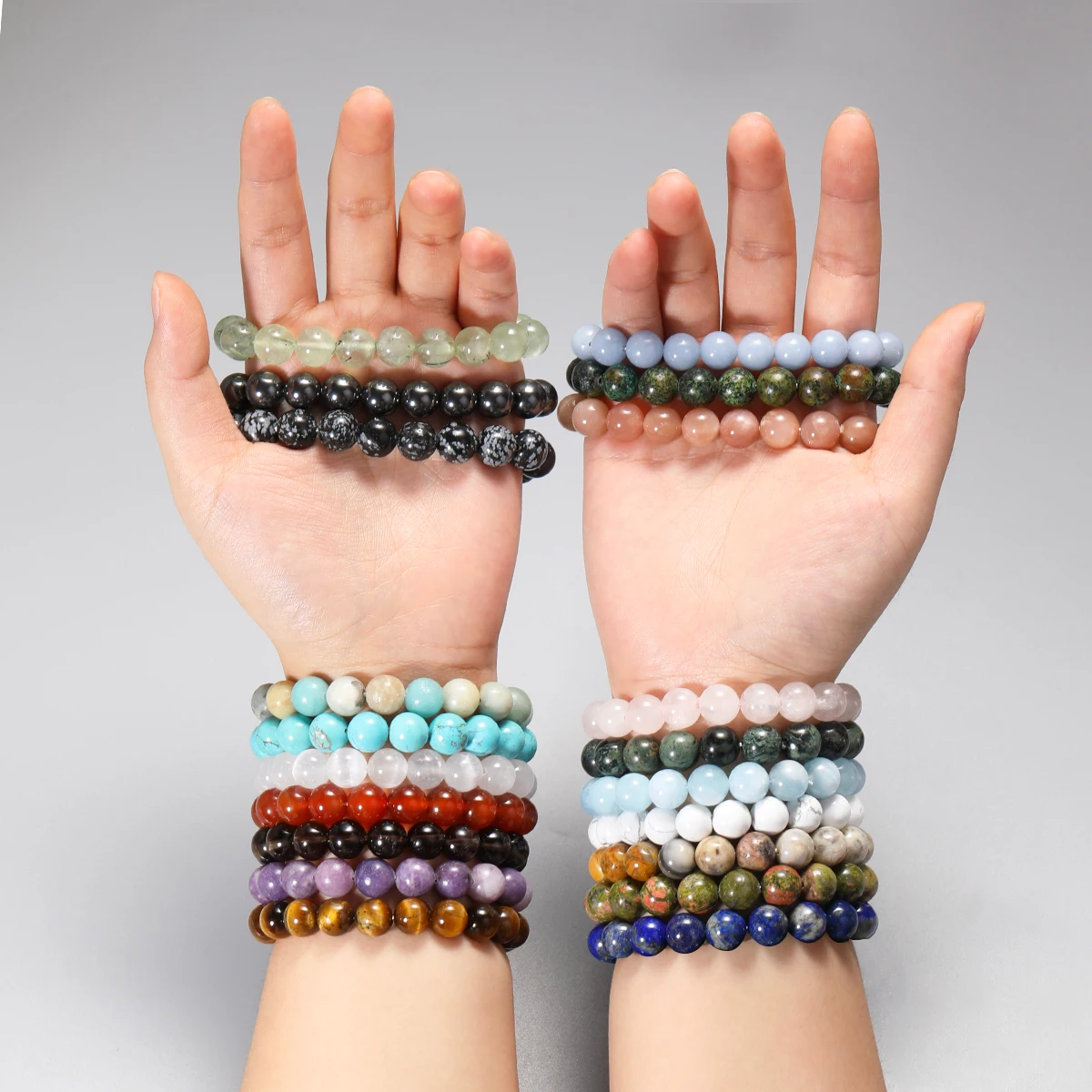 Custom 10mm   Healing Crystal Energy Colorful Bead Bracelet Natural Semi-precious Stretch Beads Bracelets amethyst bracelet