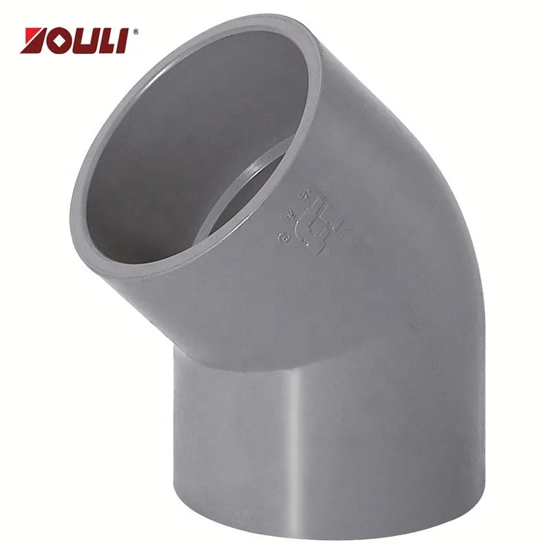 
HOT SALE PLASTIC TUBES FACTORY PRICE CHEMICAL LIQUIDS RESISTANT TO HIGH TEMPERATURE CORROSION CPVC 45 DEGREE ELBOW 