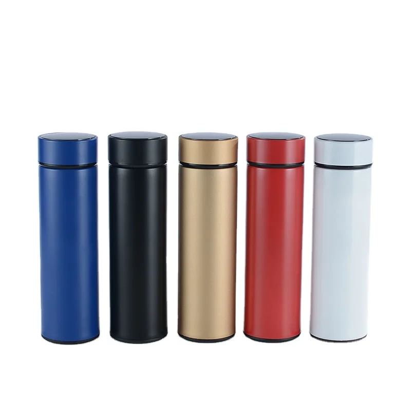500ml Smart Vacuum Water Bottle Insulated Smart Coffee Cup LED Temperature Display Stainless Steel Black White Gold Red Blue