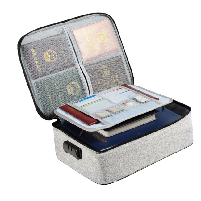 Multifunctional certificate package household waterproof fireproof file document storage box