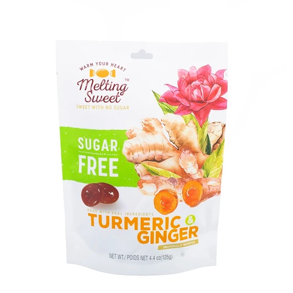 Manufacturer Melting Sweet Sugar Free Turmeric and Ginger Hard Candy 125g No Fat Lower Blood Lipid