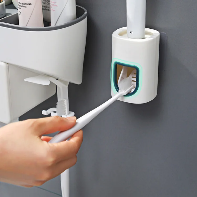 Многофункциональная полка для хранения вверх дном, автоматический диспенсер для зубной пасты в ванную комнату, полка, держатель для зубных щеток