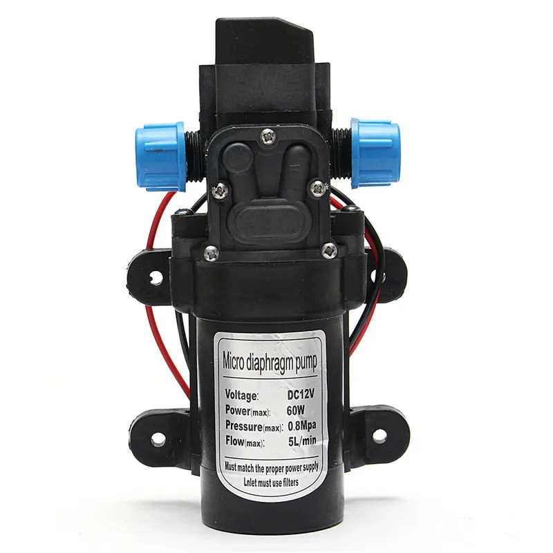 12V 60W 0PSI 5L/MIN сельскохозяйственный водяной насос черный мембранный распылитель высокого давления автомойка V