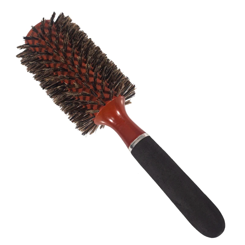 Wholesale professional natural wooden hair round brush roll comb for salon