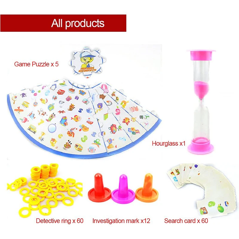 Educational Toys Kids  Detectives Card Looking Chart Board Game for Child Puzzle Brain Reaction Training Game Family Game Toy