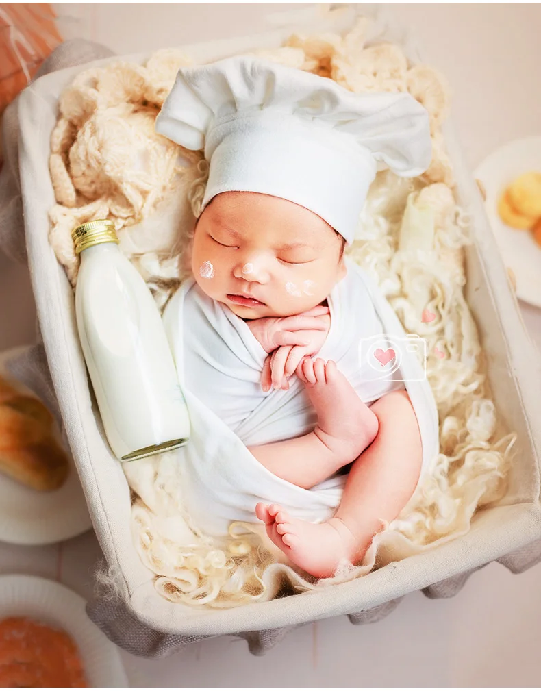 Amazon Ebay Hotsale Baby Chef Apron Hat for Kids Costumes  Chef Baby  Cook Costume Newborn Photography Prop Newborn Hat Apron