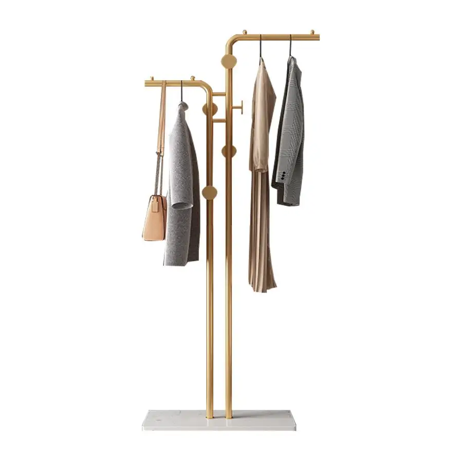 2022 New Type Top Sale Multifunction Metal Marble Base Hanger Living Room Coat Rack Stand