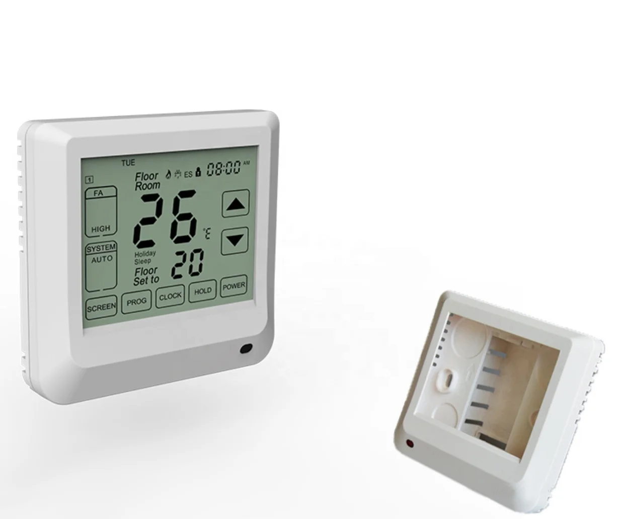 Custom electronics instrument enclosure for underfloor heating thermostat design
