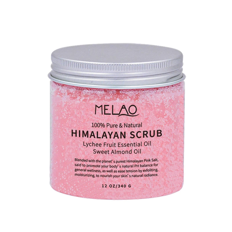 
oem wholesale exfoliator natural collagen deep cleaning lychee oil pink himalayan salt body scrub 