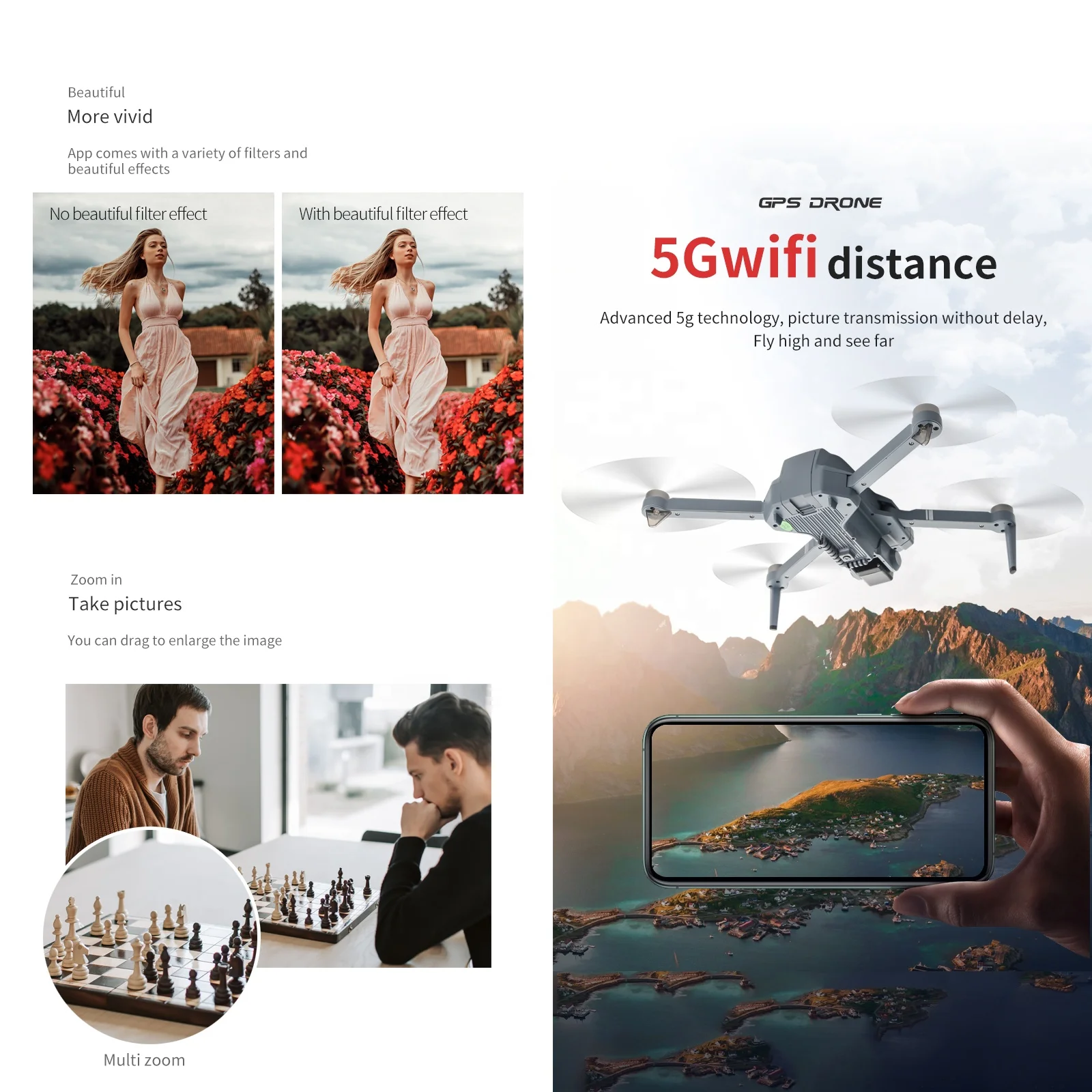  2021 Новые 5 шт/упаковка G Wi-Fi GPS и 4K HD Дрон с бесщеточным двигателем FPV полета для 20 мин корде расстояние Квадрокоптер дистанционным управлением ex5 SG108