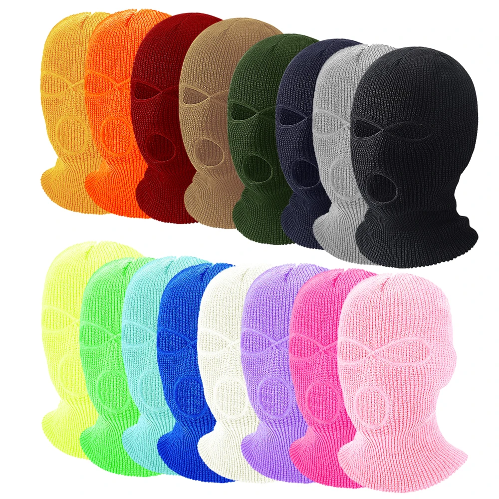 VCANFASHION Multicolor Knitted Balaclava Mask Men Women Outdoor Polyester Sports Ski Windproof Full Face Custom Balaclava