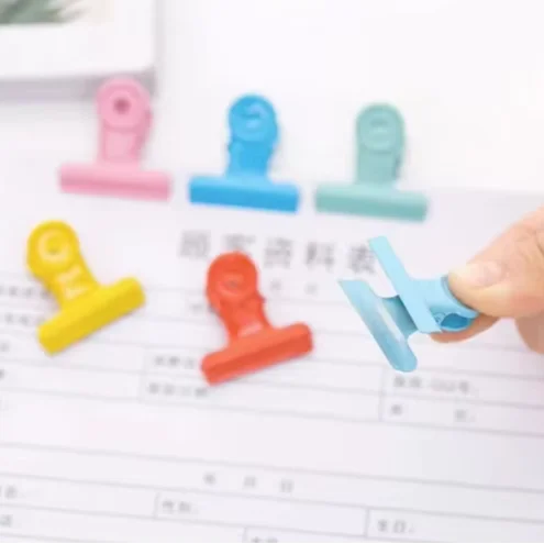 20PCS/Set 21mm*23mm Round Metal Grip Clips Ticket Paper Stationery Bulldog Spring Clip For Tags Bags Office Document Binder Clip