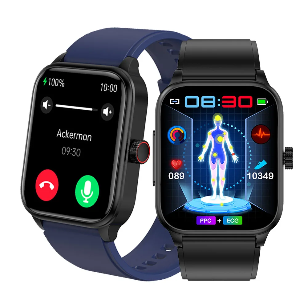 2023 ET540 ECG Electrocardiogram Blood Glucose Blood Sugar Monitor Women Men Fitness Tracker Smart Watch ET540