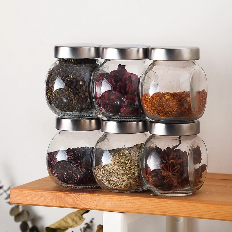 Hot Selling  Rotate Lid candy jar Kitchen jars for spices Spice Seasoning Bottle Jar