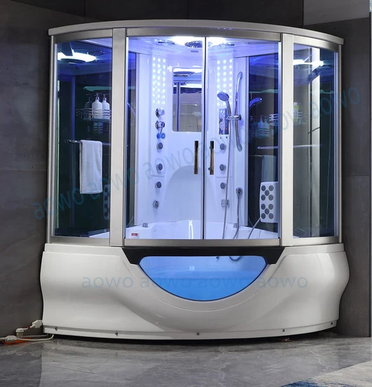 USA hot selling corner wet steam sauna house with whirlpool yacuzzi luxurious design sexy shower bath top shower rain