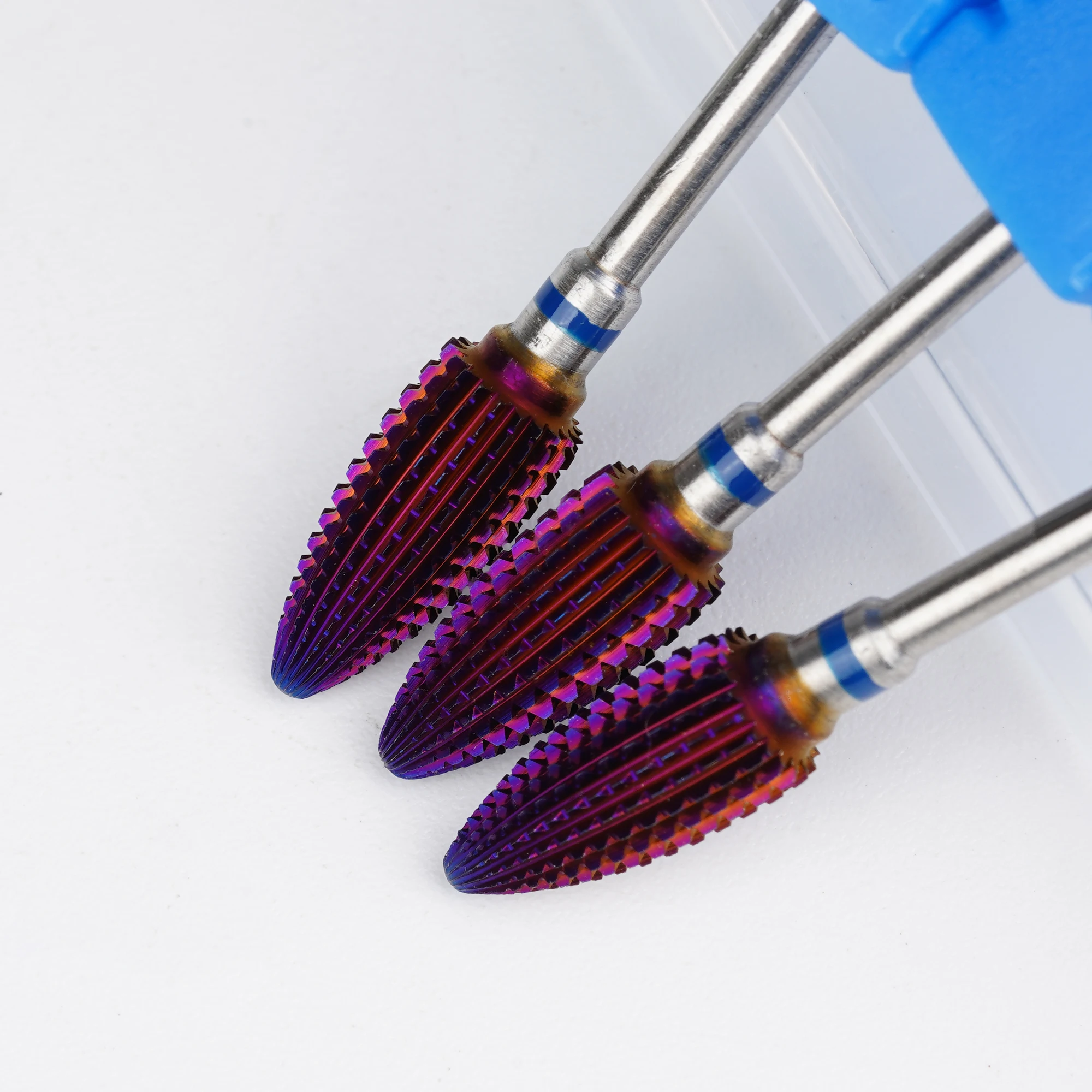 Fast Remove Gel 5 in 1 Oval Tornado Bits Purple Coating Durable Safety Bits Nail Polishing Tungsten Carbide Nail Drill Bit