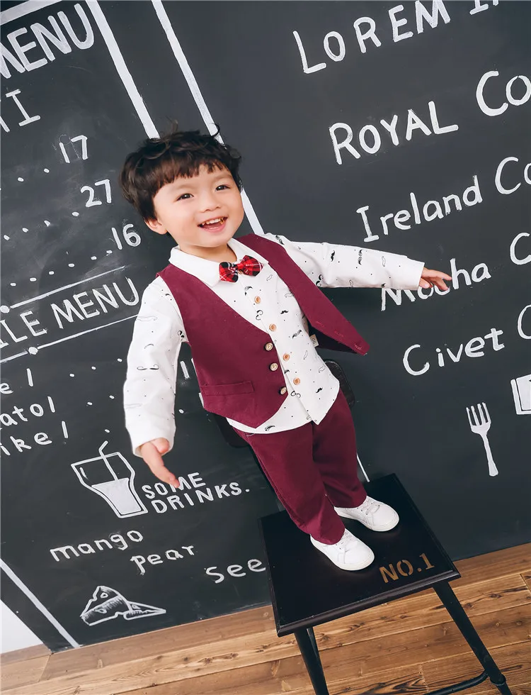 Formal 3 Pieces Set Boys Kids Clothes Cotton 1-5 Years