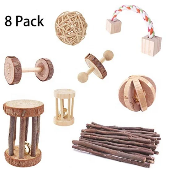 Toys Chinchilla Hamster Rat Chews Toys Gerbil Molar Wooden Pack Guinea pigs Hamster Rat Birds Bunny Rabbits