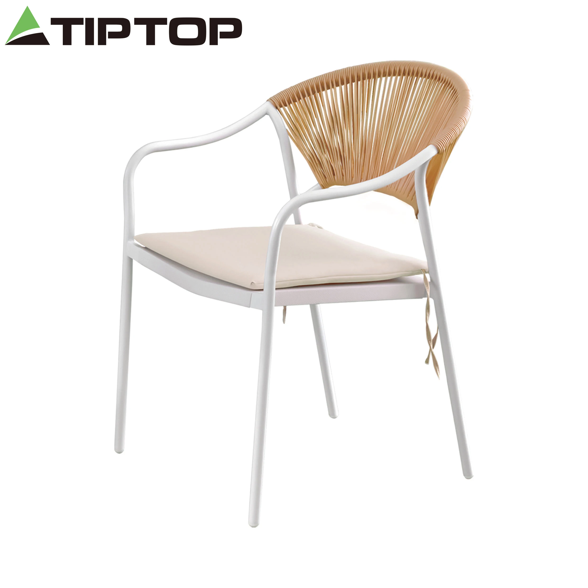 High Quality Garden Wicker Stackable Rope Chairs Outdoor Patio Furniture Woven Outdoor Rope Leisure chair