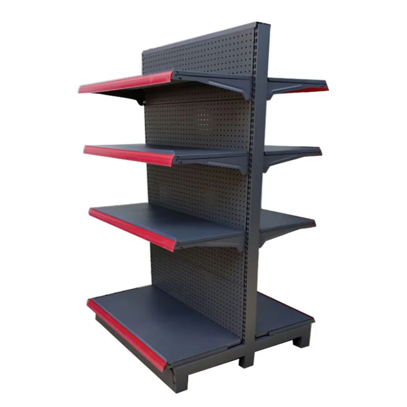 Double-Sided Supermarket Shelves Commercial Super Frosted Gray