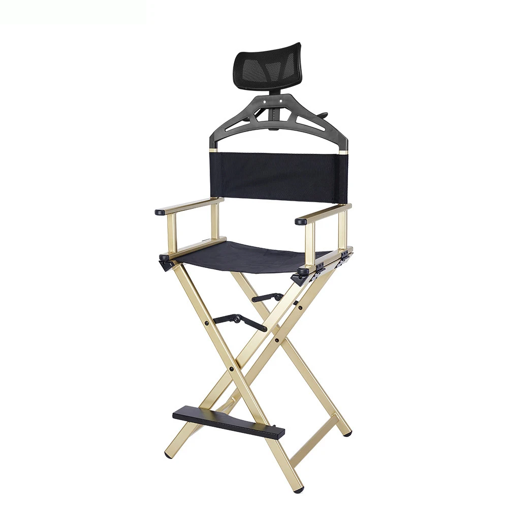 Detachable Headrest New Design Portable Beach Chair Custom Folding Aluminum Director Makeup Beauty Artist Chair Fishing Chair