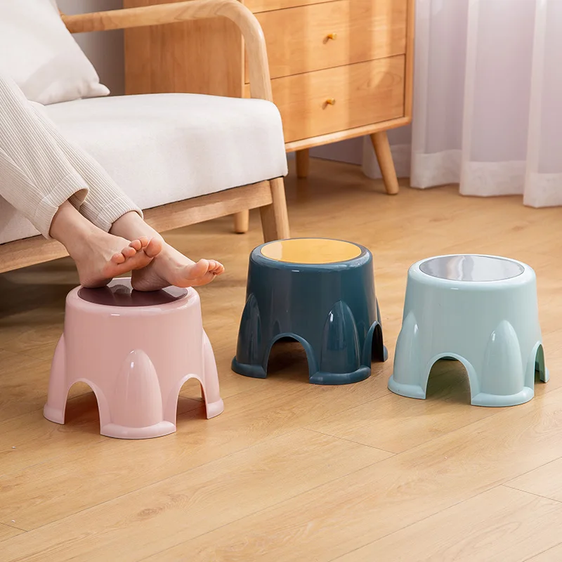 stackable home sitting round plastic stool shoes-changing stool
