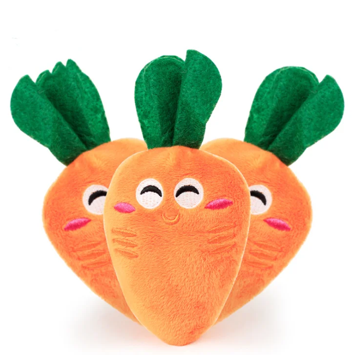 Vegetable Plush Squeaky Vegetable Orange Carrot Pet Dog Toys
