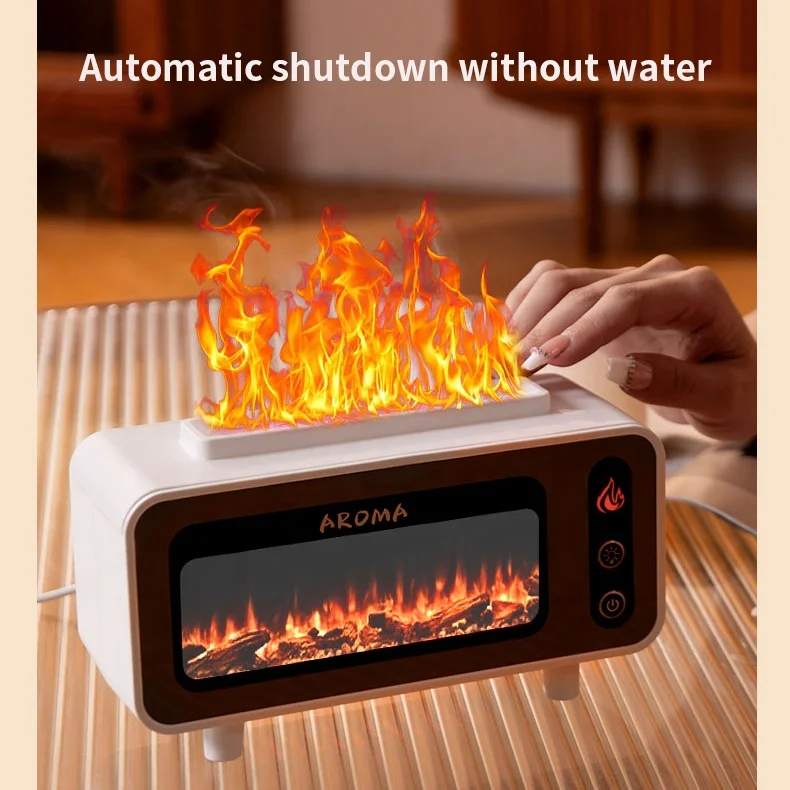 ultrasonic essential oil similar 3d fire flame fireplace volcano aroma oil diffuser
