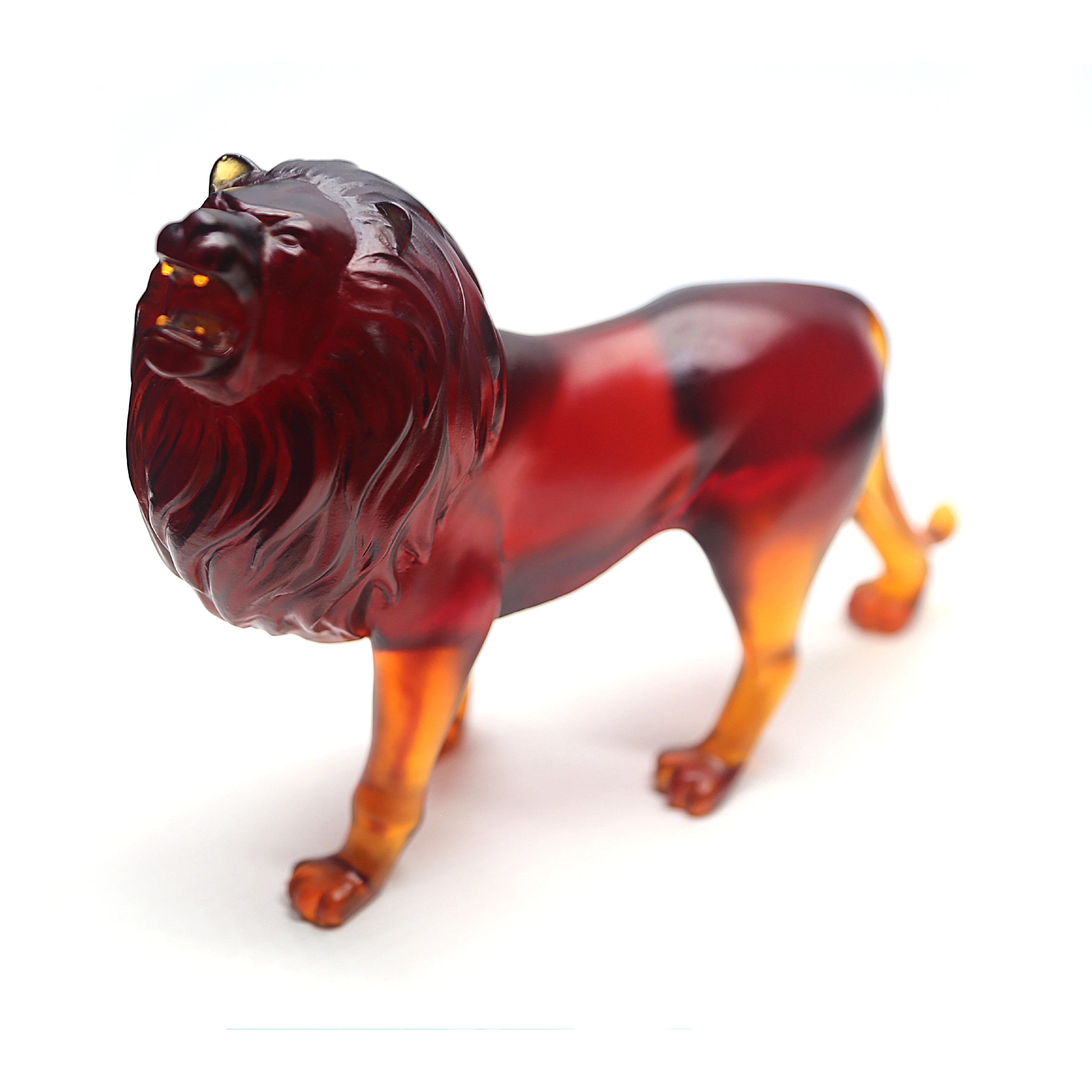 latest Daum style high grade crystal Luxury lion animal figurines for home decoration wedding hotel or office