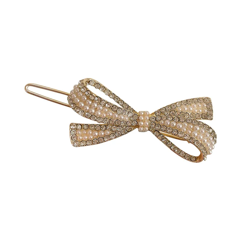 Fashion Pearl Bow Head Side Hairpin Korean Handmade Hair clip Hairpin for Kids Girl (H015C)