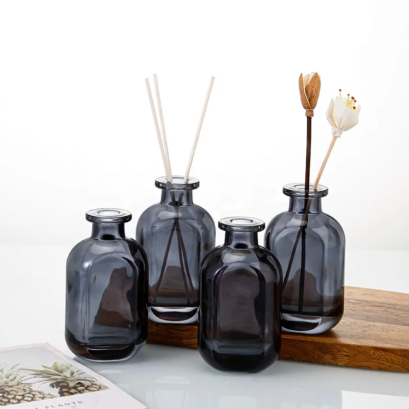 Luxury Glass Aroma Oil Bottle With Reed Diffuser Sticks Air Freshener Perfume Glass Reed Diffuser Glass Bottle