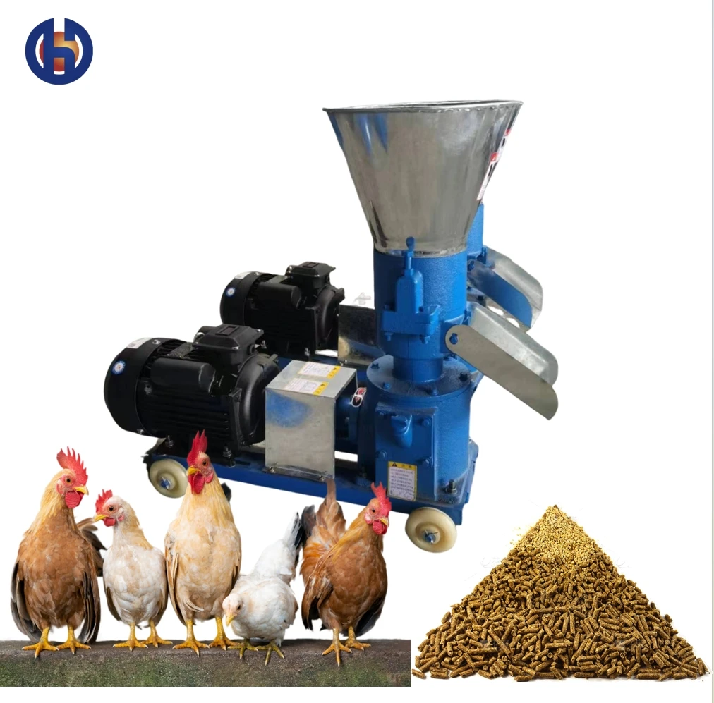 HY factory Supply animal feed pellet machine rollers/flat die Small Household Pellet Machine