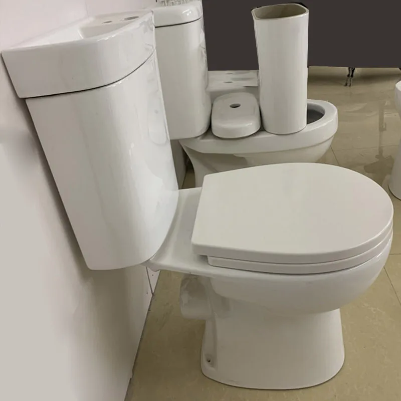Lave main wc upflush toilette p trap  pour combo water closet basin positive closet with faucet coupled tank inodoro flash tank