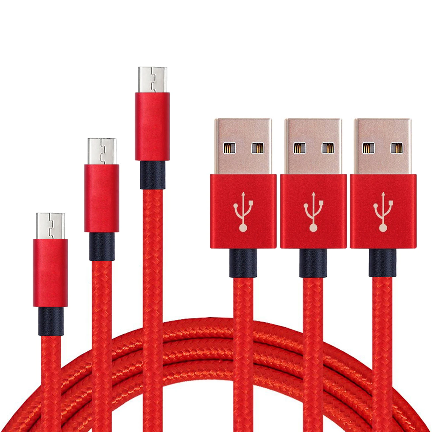 USB to Micro V8 5 PIN data Cable nylon braided Fast Charging USB Cable phone Charger Cable 3ft 6ft 10ft customized