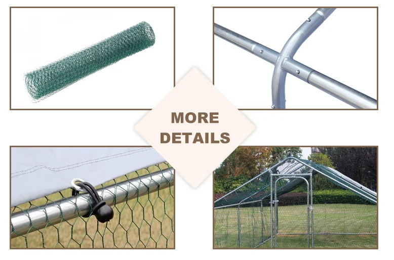 Bangke Large Metal Chicken Coop for Outside Walk-in Poultry Cage with Waterproof