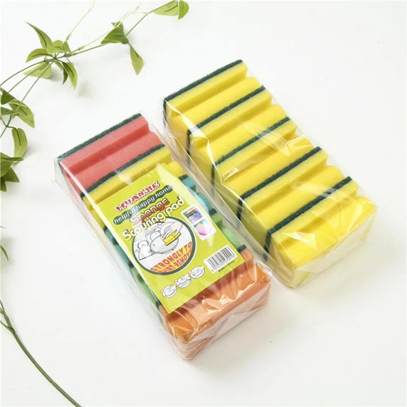 5PCS Eco Friendly Kitchen Dish Scouring Pad Scrubber Cleaning Sponge