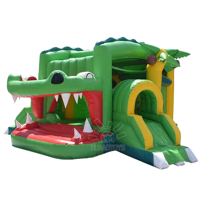 customized commercial cheap price inflatable pvc alligator crocodile bouncer jump bouncy castle jumper bounce house with slide