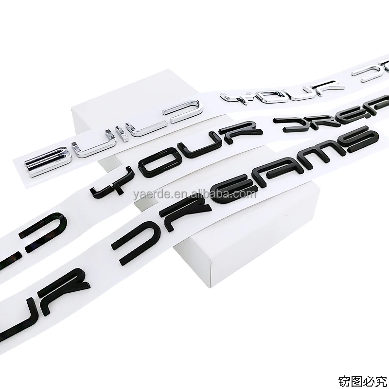 Class Car Styling Refitting Fender Trunk Nameplate Logo Sticker ABS Letters Emblem Build Your Dreams Trunk For BYD