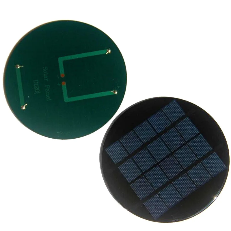 BUHESHUI 1.1W 5V Solar Panel Charr Polycrystalline Silicon Round Diameter 120MM for 3.7V Battery Light Solar Cells