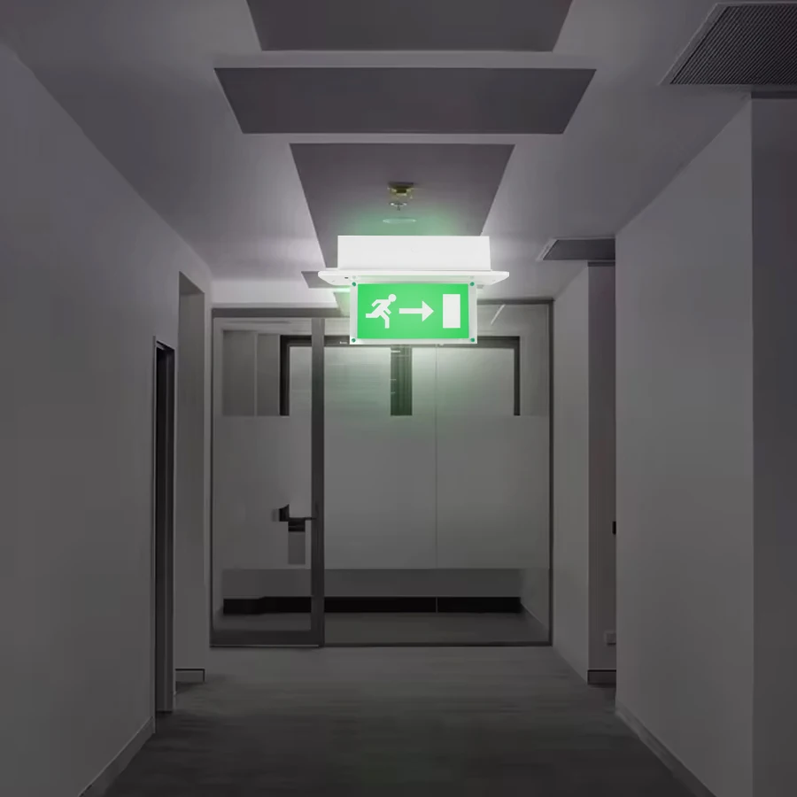 LED Emergency Exit Sign Wholesale ODM Custom PVC Luminous LED Emergency Exit Sign Parking Lots 3W LED Emergency Exit Sign