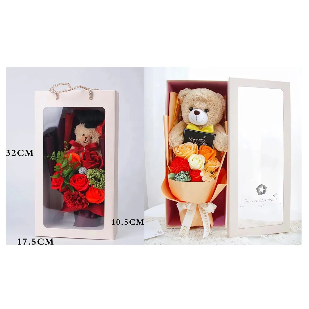 Плюшевый мишка тедди различных цветов, игрушка, Свадебный мультяшный букет, подарок на день матери