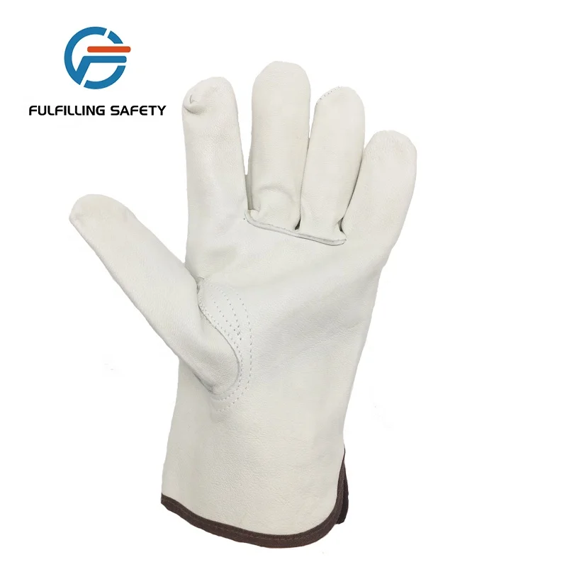 New custom made xl AB grade cow grain leather man driver work wear glove with straight thumb