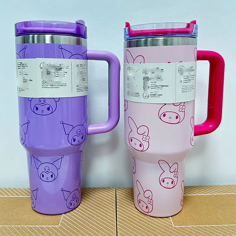 Large Capacity Cartoon Kitty Kids Water Straw Drink Cup Portable Kawaii Ice Water Bottle Coffee Mug Girls Gifts